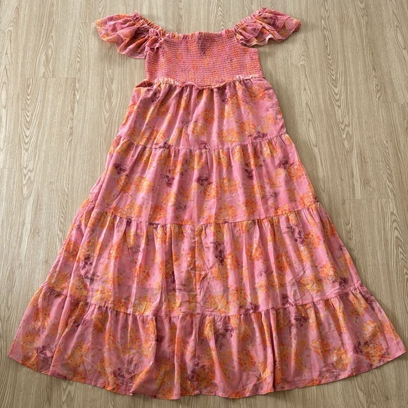 Pinkblush floral chiffon smocked top maxi dress nwot - Picture 7 of 8